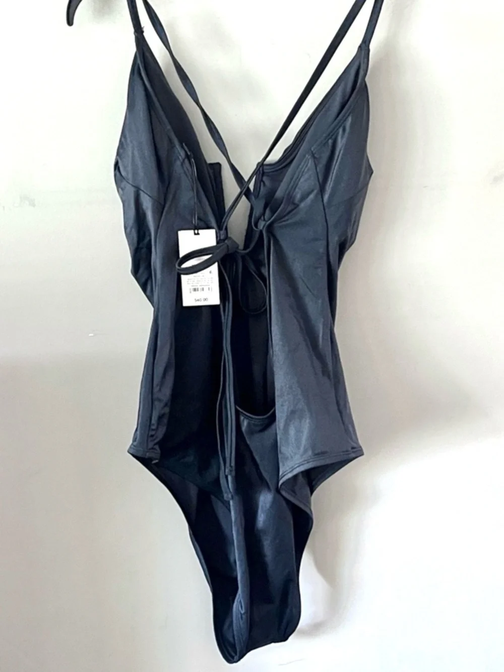 Shade & Shore Women’s Black Ruched Plunge One-Piece V Neck Swimsuit Size XL NWT - Picture 9 of 16